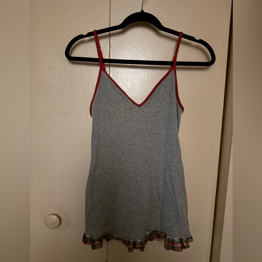 Victoria's Secret Gray Chemise with Red Accents